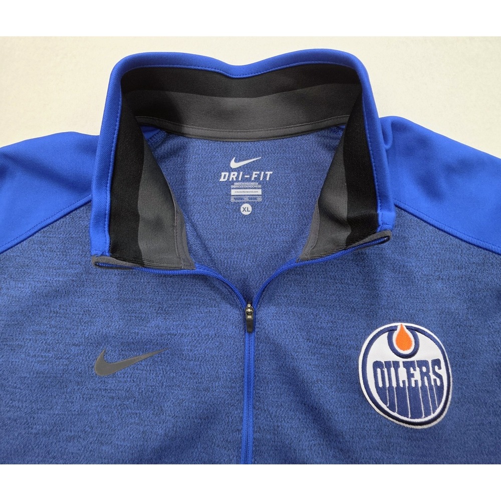 Edmonton Oilers Nike Pullover Jacket Mens XL LIMITED USE 1/4 Zip Mid Weight